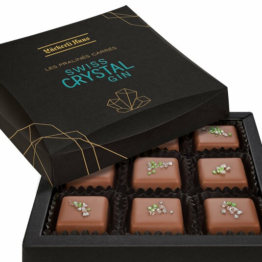 Les Pralinés Carrés au Swiss Crystal Gin