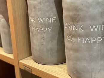 Concrete wine cooler with sayings